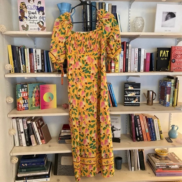 Farm Rio Cashew Smocked Maxi Dress XS - Picture 5 of 6